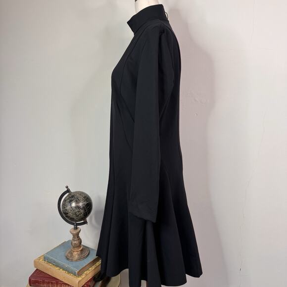 NWT Akris Punto Midi Dress A Line Black High Neck Modern Size 12 $1290 - Picture 5 of 12